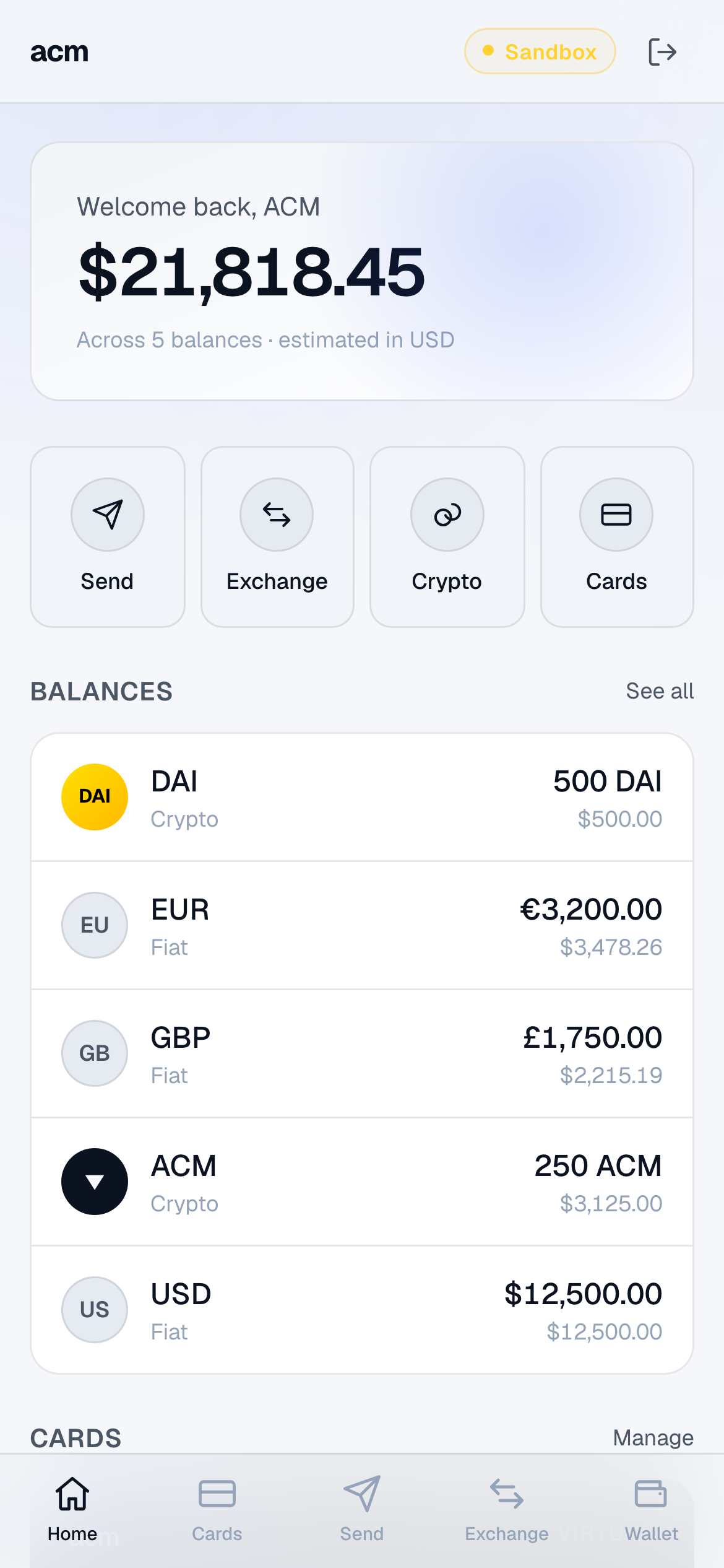 ACM consumer bank app on mobile